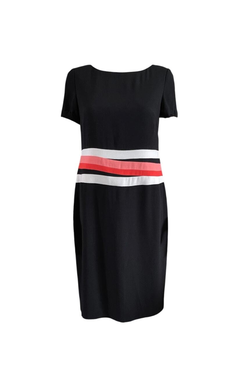 Black Anne Klein Dress Short Sleeve Bodycon Size 8P